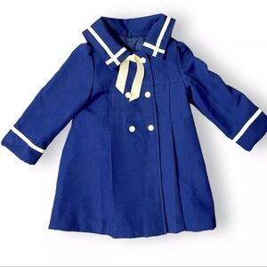 Vintage Children’s Navy Button Jacket Duffel 1950s Boys Girls Sailor Style 4t